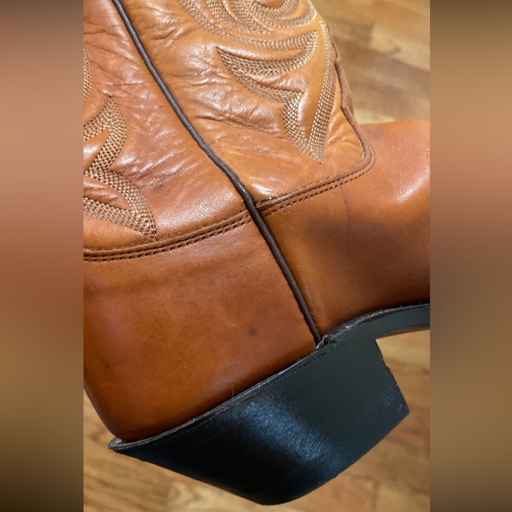 Justin Boots Tan Leather Western Footwear - Picture 6 of 12